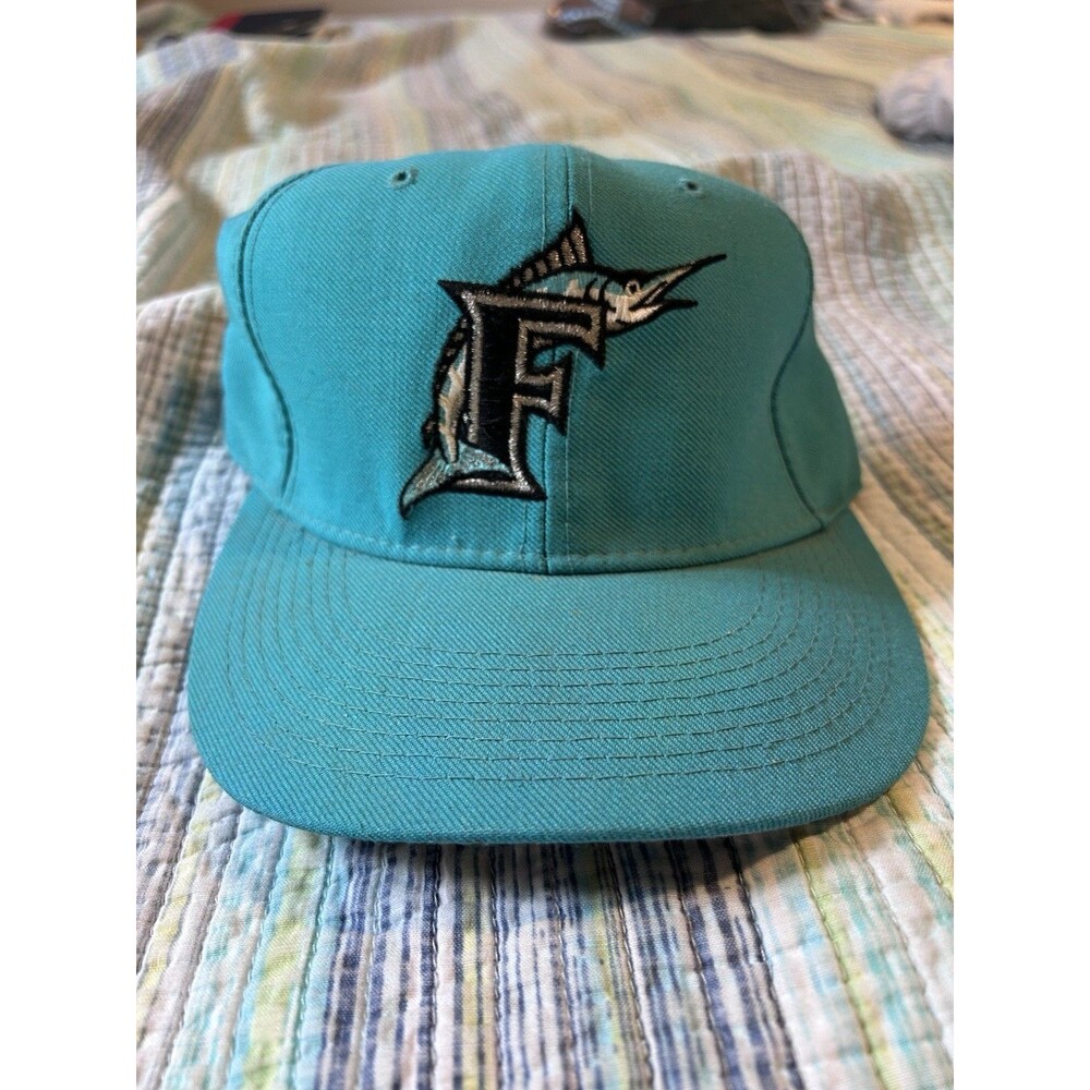Vintage MLB Florida Marlins New Era 5950 Pro Model 100% Wool Made In USA 7